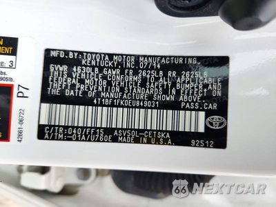 Zdjęcie 13 z 13 samochodu: 2014 TOYOTA CAMRY SE VIN:4T1BF1FK0EU849031 - miniatura
