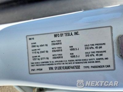 Zdjęcie 12 z 12 samochodu: 2019 TESLA MODEL 3 VIN:5YJ3E1EA5KF447532 - miniatura