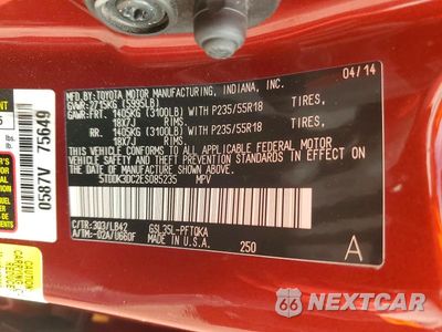 Zdjęcie 13 z 13 samochodu: 2014 TOYOTA SIENNA XLE 7-PASSENGER VIN:5TDDK3DC2ES085235 - miniatura