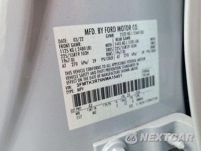 Zdjęcie 13 z 13 samochodu: 2022 FORD MUSTANG MACH-E PREMIUM VIN:3FMTK3R76NMA15451 - miniatura