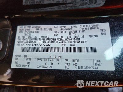 Zdjęcie 12 z 12 samochodu: 2015 FORD F150 SUPERCREW VIN:1FTFW1EF6FFA77232 - miniatura