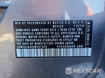 Zdjęcie 13 z 13 samochodu: 2014 VOLKSWAGEN JETTA BASE VIN:3VW2K7AJ4EM257909 - miniatura