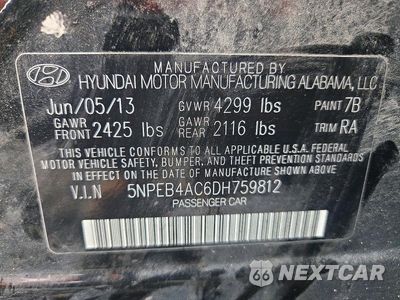 Zdjęcie 12 z 12 samochodu: 2013 HYUNDAI SONATA GLS VIN:5NPEB4AC6DH759812 - miniatura