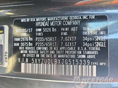 Zdjęcie 13 z 13 samochodu: 2018 HYUNDAI SANTA FE VIN:5XYZUDLBXJG515339 - miniatura