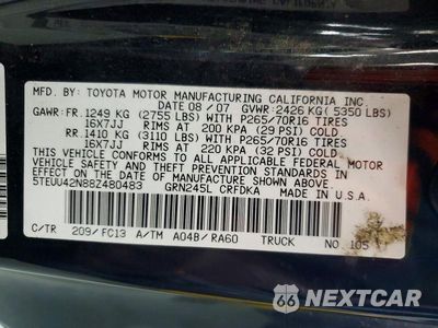 Zdjęcie 12 z 12 samochodu: 2008 TOYOTA TACOMA V6 VIN:5TEUU42N88Z480483 - miniatura