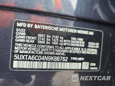 Zdjęcie 13 z 13 samochodu: 2022 BMW X5 XDRIVE45E VIN:5UXTA6C04N9K88762 - miniatura