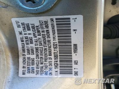 Zdjęcie 13 z 13 samochodu: 2007 HONDA CIVIC EX VIN:1HGFA16807L116321 - miniatura