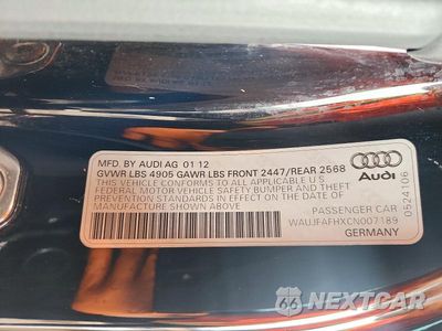Zdjęcie 12 z 12 samochodu: 2012 AUDI A5 PREMIUM PLUS VIN:WAUJFAFHXCN007189 - miniatura