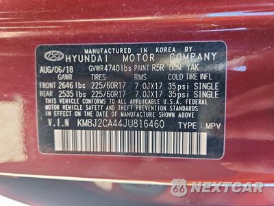 Zdjęcie 13 z 13 samochodu: 2018 HYUNDAI TUCSON SE VIN:KM8J2CA44JU816460 - miniatura
