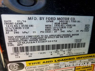 Zdjęcie 14 z 14 samochodu: 2016 FORD EXPEDITION LIMITED VIN:1FMJU2ATXGEF33172 - miniatura