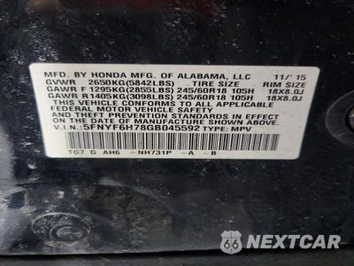 Zdjęcie 13 z 13 samochodu: 2016 HONDA PILOT EXLN VIN:5FNYF6H78GB045592 - miniatura
