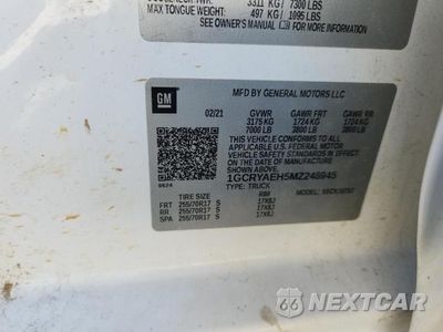 Zdjęcie 12 z 12 samochodu: 2021 CHEVROLET SILVERADO K1500 VIN:1GCRYAEH5MZ248945 - miniatura