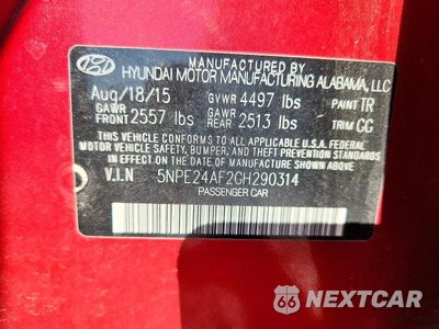 Zdjęcie 12 z 12 samochodu: 2016 HYUNDAI SONATA SE VIN:5NPE24AF2GH290314 - miniatura