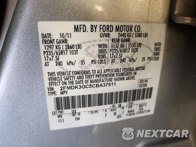 Zdjęcie 13 z 13 samochodu: 2012 FORD EDGE SE VIN:2FMDK3GC5CBA37511 - miniatura