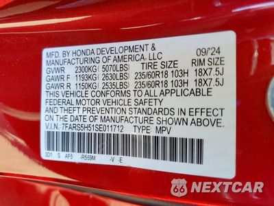Zdjęcie 14 z 14 samochodu: 2025 HONDA CR-V SPORT VIN:7FARS5H51SE011712 - miniatura