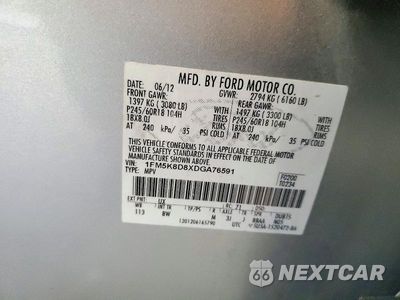 Zdjęcie 13 z 13 samochodu: 2013 FORD EXPLORER XLT VIN:1FM5K8D8XDGA76591 - miniatura