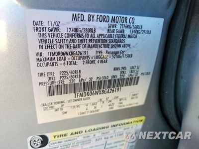 Zdjęcie 13 z 13 samochodu: 2008 FORD TAURUS X LIMITED VIN:1FMDK06WX8GA26191 - miniatura