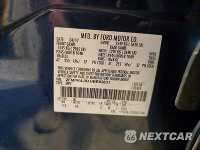 Zdjęcie 14 z 14 samochodu: 2017 FORD EDGE SEL VIN:2FMPK4J8XHBB92831 - miniatura