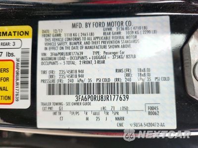Zdjęcie 12 z 12 samochodu: 2018 FORD FUSION TITANIUM/PLATINUM HEV VIN:3FA6P0RU8JR177639 - miniatura