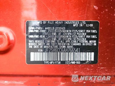 Zdjęcie 14 z 14 samochodu: 2010 SUBARU FORESTER 2.5X PREMIUM VIN:JF2SH6CC6AH766541 - miniatura