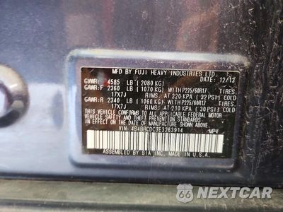 Zdjęcie 12 z 12 samochodu: 2014 SUBARU OUTBACK 2.5I PREMIUM VIN:4S4BRCDC3E3263914 - miniatura