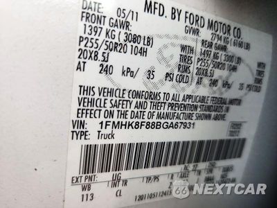 Zdjęcie 13 z 13 samochodu: 2011 FORD EXPLORER LIMITED VIN:1FMHK8F88BGA67931 - miniatura