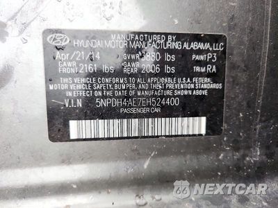 Zdjęcie 12 z 12 samochodu: 2014 HYUNDAI ELANTRA SE VIN:5NPDH4AE7EH524400 - miniatura