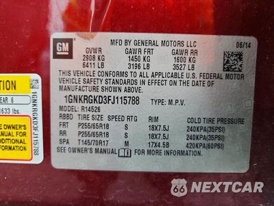 Zdjęcie 13 z 13 samochodu: 2015 CHEVROLET TRAVERSE LT VIN:1GNKRGKD3FJ115788 - miniatura