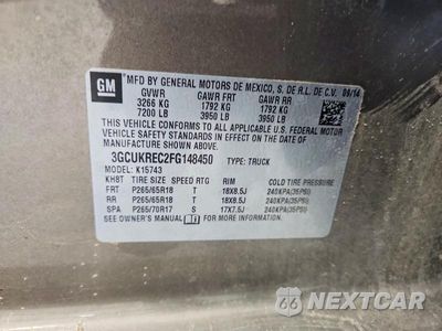 Zdjęcie 12 z 12 samochodu: 2015 CHEVROLET SILVERADO K1500 LT VIN:3GCUKREC2FG148450 - miniatura