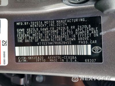 Zdjęcie 12 z 12 samochodu: 2024 TOYOTA CAMRY HYBRID SE VIN:4T1S31AK7RU629455 - miniatura