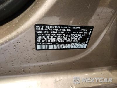 Zdjęcie 12 z 12 samochodu: 2015 VOLKSWAGEN PASSAT S VIN:1VWAT7A31FC028262 - miniatura