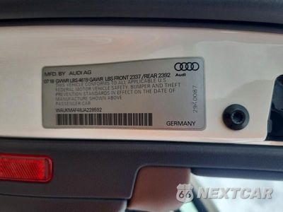Zdjęcie 12 z 12 samochodu: 2018 AUDI A4 PREMIUM VIN:WAUKMAF48JA228592 - miniatura