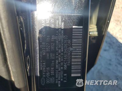 Zdjęcie 12 z 12 samochodu: 2017 HYUNDAI ACCENT SE VIN:KMHCT4AE3HU267610 - miniatura