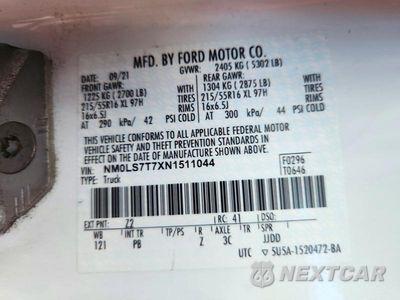 Zdjęcie 14 z 14 samochodu: 2022 FORD TRANSIT CONNECT XLT VIN:NM0LS7T7XN1511044 - miniatura