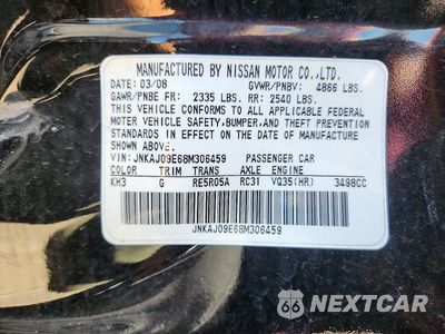 Zdjęcie 13 z 13 samochodu: 2008 INFINITI EX35 BASE VIN:JNKAJ09E68M306459 - miniatura