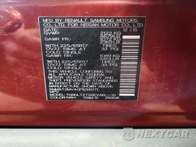 Zdjęcie 13 z 13 samochodu: 2016 NISSAN ROGUE SV VIN:KNMAT2MV4GP634071 - miniatura
