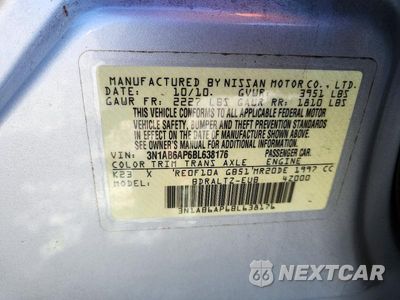 Zdjęcie 13 z 13 samochodu: 2011 NISSAN SENTRA 2.0 VIN:3N1AB6AP6BL638176 - miniatura