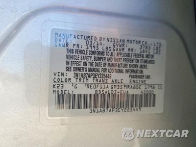 Zdjęcie 12 z 12 samochodu: 2014 NISSAN SENTRA SV VIN:3N1AB7AP3EY225449 - miniatura