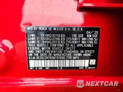 Zdjęcie 12 z 12 samochodu: 2025 HONDA HR-V EXL VIN:3CZRZ2H76SM797696 - miniatura