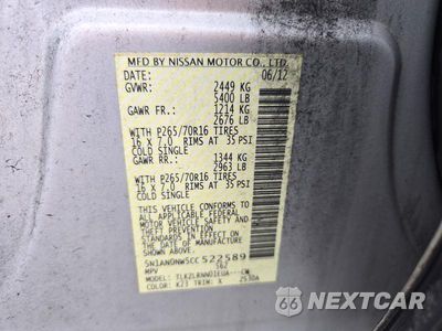 Zdjęcie 13 z 13 samochodu: 2012 NISSAN XTERRA X VIN:5N1AN0NW5CC522589 - miniatura