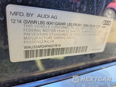 Zdjęcie 13 z 13 samochodu: 2015 AUDI A8 L QUATTRO VIN:WAU32AFD4FN027816 - miniatura