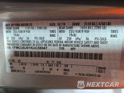 Zdjęcie 13 z 13 samochodu: 2019 FORD ESCAPE TITANIUM VIN:1FMCU0J91KUC58047 - miniatura