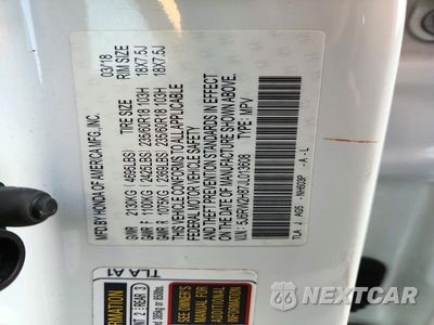 Zdjęcie 12 z 12 samochodu: 2018 HONDA CR-V EXL VIN:5J6RW2H87JL013608 - miniatura