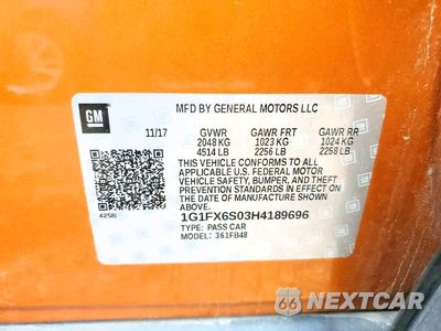 Zdjęcie 13 z 13 samochodu: 2017 CHEVROLET BOLT EV PREMIER VIN:1G1FX6S03H4189696 - miniatura