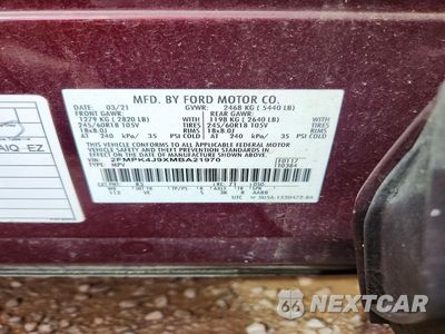 Zdjęcie 14 z 14 samochodu: 2021 FORD EDGE SEL VIN:2FMPK4J9XMBA21970 - miniatura