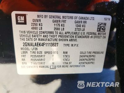 Zdjęcie 13 z 13 samochodu: 2015 CHEVROLET EQUINOX LS VIN:2GNALAEK4F1113627 - miniatura