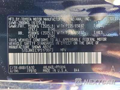 Zdjęcie 14 z 14 samochodu: 2023 TOYOTA SIENNA XLE VIN:5TDJRKEC1PS179973 - miniatura