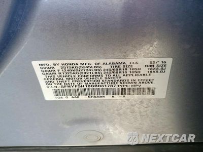 Zdjęcie 12 z 12 samochodu: 2016 HONDA PILOT LX VIN:5FNYF5H10GB031787 - miniatura