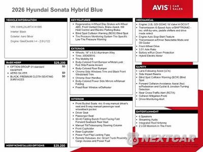 Zdjęcie 12 z 13 samochodu: 2026 HYUNDAI SONATA HYBRID BLUE VIN:KMHL24JJ9TA141665 - miniatura