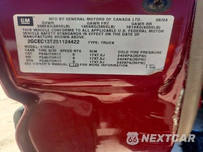 Zdjęcie 12 z 12 samochodu: 2005 CHEVROLET SILVERADO C1500 VIN:2GCEC13T251124422 - miniatura